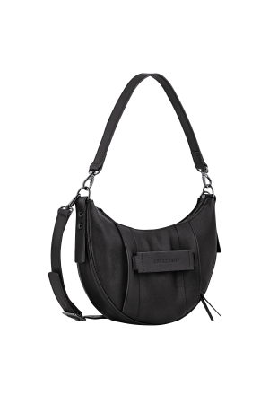 Sac bandoulière S Longchamp 3D par Longchamp en cuir noir