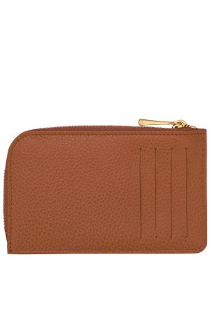 Porte-cartes Le Foulonné par Longchamp en cuir camel