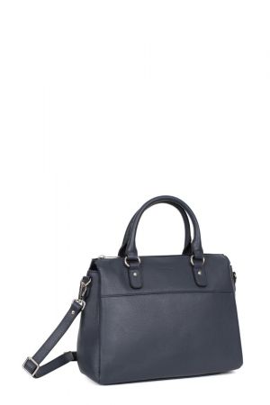 sac à main Hexagona Confort en cuir grainé navy