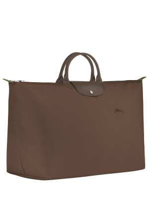 Sac de voyage M Le Pliage Green par Longchamp en toile marron fermeture zip et pression