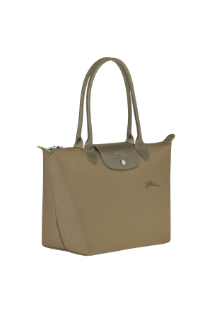 Sac cabas M Le Pliage Green par Longchamp en toile taupe